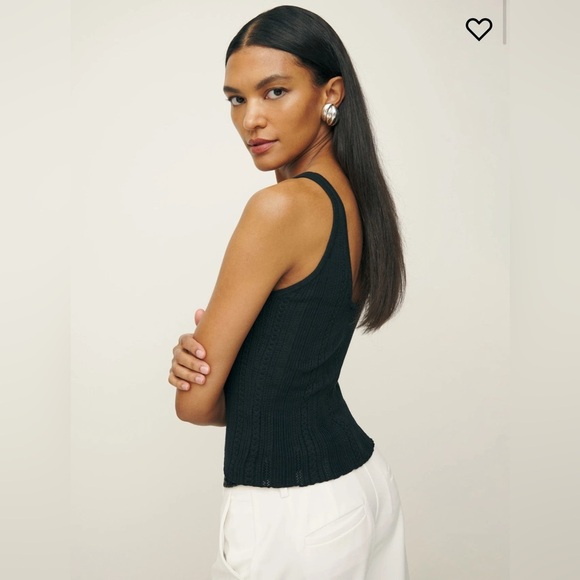 NWT Reformation Luna Pointelle Sweater Tank in Black Size Small - Picture 5 of 7
